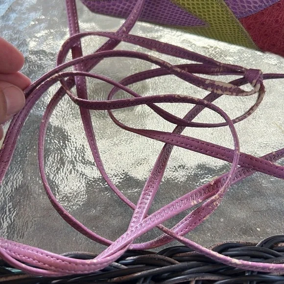 ✨ Vintage Sharif Multicolor Patchwork Leather Crossbody Bag Tassel Festival Boho - Picture 5 of 12